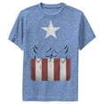 thumbnail image 1 of Boy's Marvel Captain America Body  Performance Graphic Tee Royal Blue Heather Small, 1 of 4