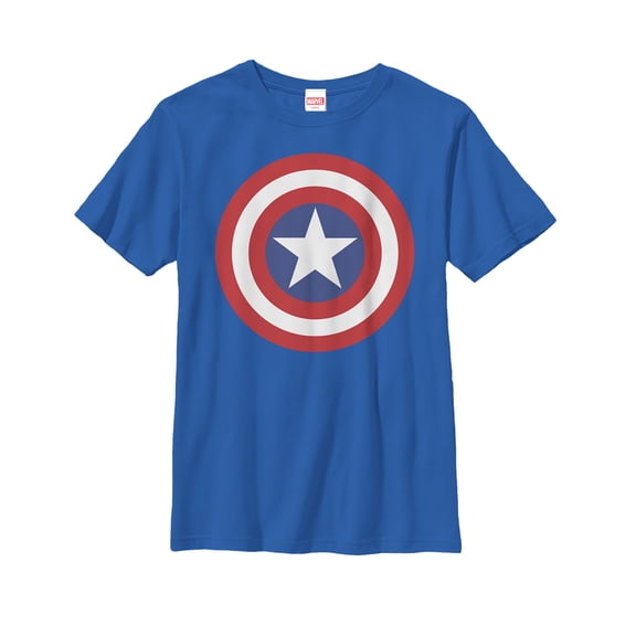 Boy's Marvel Captain America Bold Shield Graphic Tee Royal Blue Small