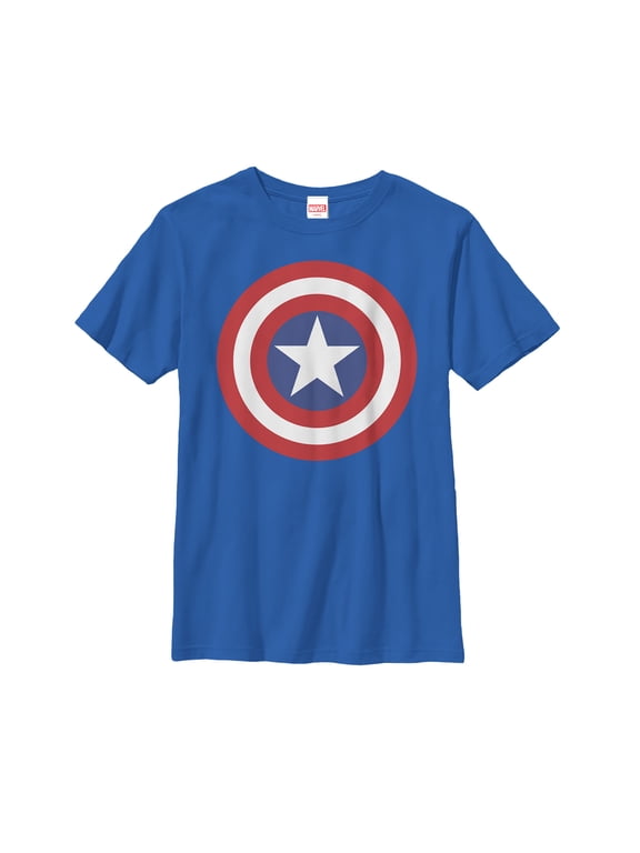 Boy's Marvel Captain America Bold Shield Graphic Tee Royal Blue X Large