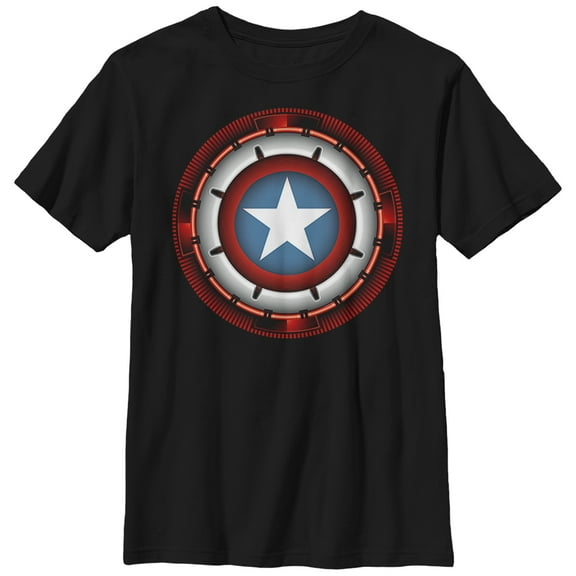 Boy's Marvel Captain America Future Shield  Graphic Tee Black Large