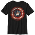 thumbnail image 1 of Boy's Marvel Captain America Shield Flag Graphic Tee Black Medium, 1 of 4
