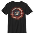 thumbnail image 1 of Boy's Marvel Captain America Shield Flag  Graphic Tee Black X Large, 1 of 3