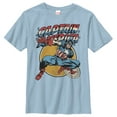 thumbnail image 1 of Boy's Marvel Captain America Shield  Graphic Tee Light Blue Small, 1 of 3