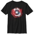 thumbnail image 1 of Boy's Marvel Captain America Shield Watercolor Print  Graphic Tee Black Large, 1 of 4