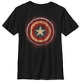 thumbnail image 1 of Boy's Marvel Captain America Shield Wood Print  Graphic Tee Black Medium, 1 of 4