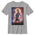 thumbnail image 1 of Boy's Marvel Captain Marvel Electric Poster  Graphic Tee Athletic Heather Small, 1 of 4