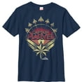 thumbnail image 1 of Boy's Marvel Captain Marvel Retro Fighter Jet Plane  Graphic Tee Navy Blue Small, 1 of 3