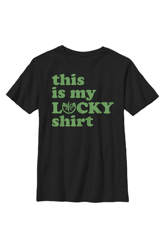 Boy's Marvel Captain Marvel St. Patrick's Day This Is My lucky Shirt Graphic Tee Black X Small