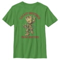 thumbnail image 1 of Boy's Marvel Christmas Groot Galaxy Greetings Brother  Graphic Tee Kelly Green Small, 1 of 3