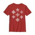 thumbnail image 1 of Boy's Marvel Christmas Hero Icon Snowflakes Graphic Tee Red Large, 1 of 3