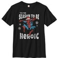 thumbnail image 1 of Boy's Marvel Christmas Spider-Man Heroic Season Graphic Tee Black X Small, 1 of 4
