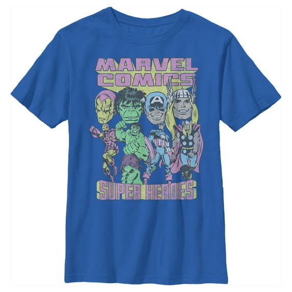 Boy's Marvel Classic Avengers Graphic Tee Royal Blue Large