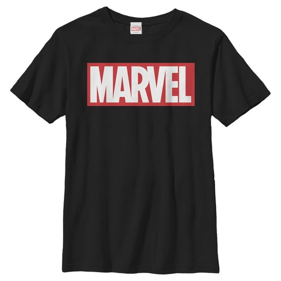 Boys' Husky Marvel Classic Bold Logo Graphic Tee Black X Large