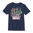thumbnail image 1 of Boy's Marvel Classic Hero Collage Graphic Tee Navy Blue Large, 1 of 3