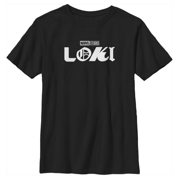 Boy's Marvel Color Block Loki Logo Graphic Tee Black X Large