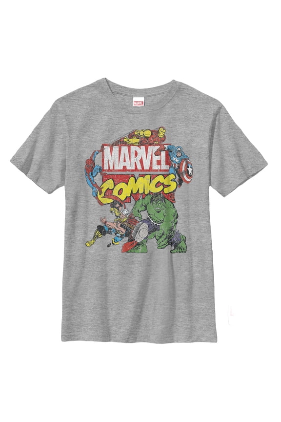 Boy's Marvel Comics  Graphic Tee Athletic Heather X Large
