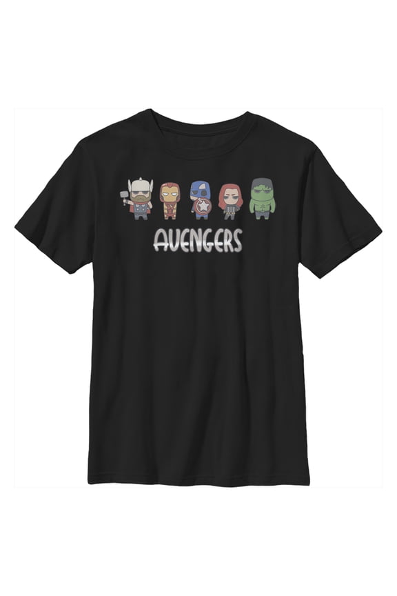 Boy's Marvel Cute Avengers Graphic Tee Black X Small