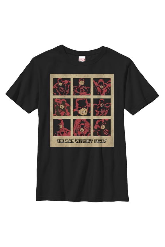 Boy's Marvel Daredevil Classic Man Without Fear Graphic Tee Black Medium