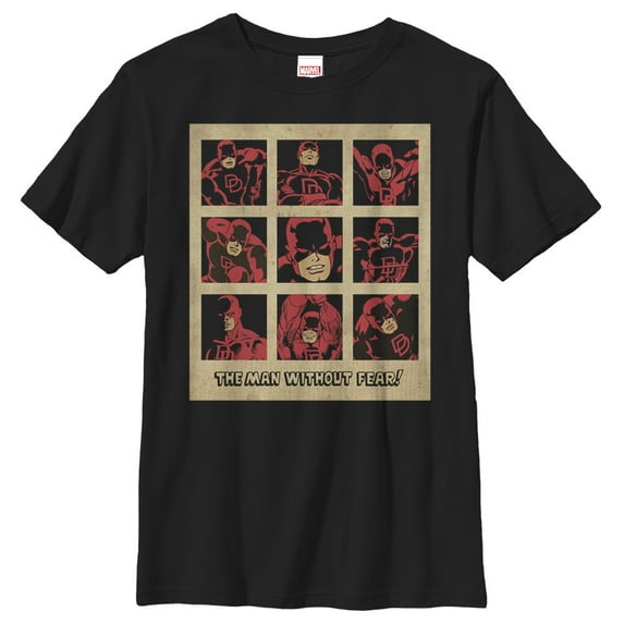 Boy's Marvel Daredevil Classic Man Without Fear Graphic Tee Black Small