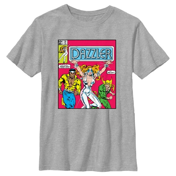 Boy's Marvel Dazzler Power-Man and Iron Fist Comic Book Cover  Graphic T-Shirt