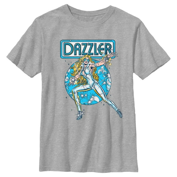Boy's Marvel Dazzler Retro Blue Light Beams Graphic T-Shirt