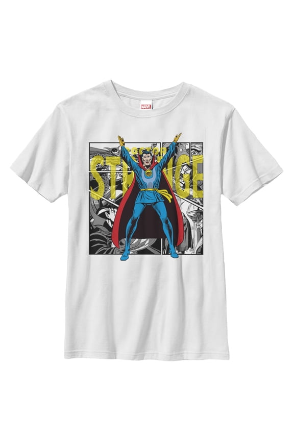 Boy's Marvel Doctor Strange Classic Comic Graphic Tee White Small