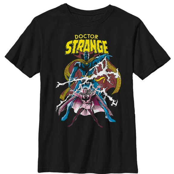 Boy's Marvel Doctor Strange Double Lightning Graphic Tee Black Large