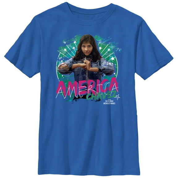 Boy's Marvel Doctor Strange in the Multiverse of Madness America Chavez  Graphic Tee Royal Blue X Small