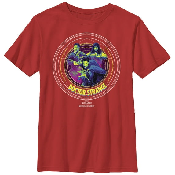 Boy's Marvel Doctor Strange in the Multiverse of Madness Character Logo Graphic Tee Red X Large