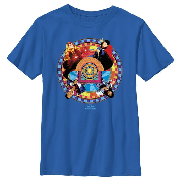 Boy's Marvel Doctor Strange in the Multiverse of Madness Colorful Badge Graphic Tee Royal Blue X Large
