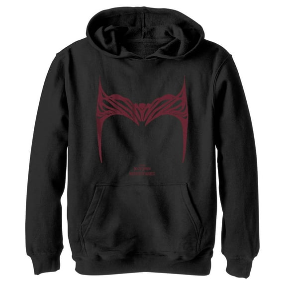 Boy's Marvel Doctor Strange in the Multiverse of Madness Helm of Wanda Pull Over Hoodie Black Small