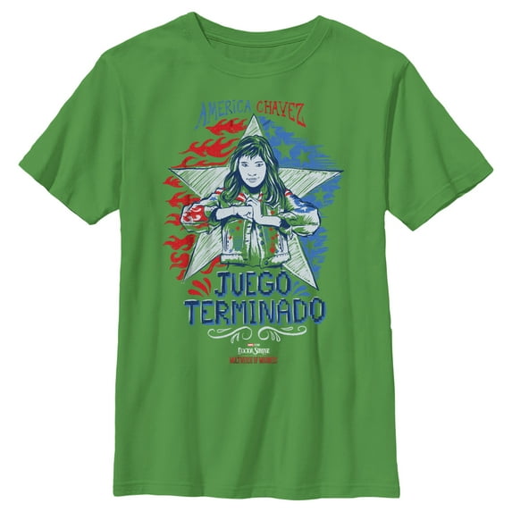 Boy's Marvel Doctor Strange in the Multiverse of Madness Juego Terminado Graphic Tee Kelly Green Large