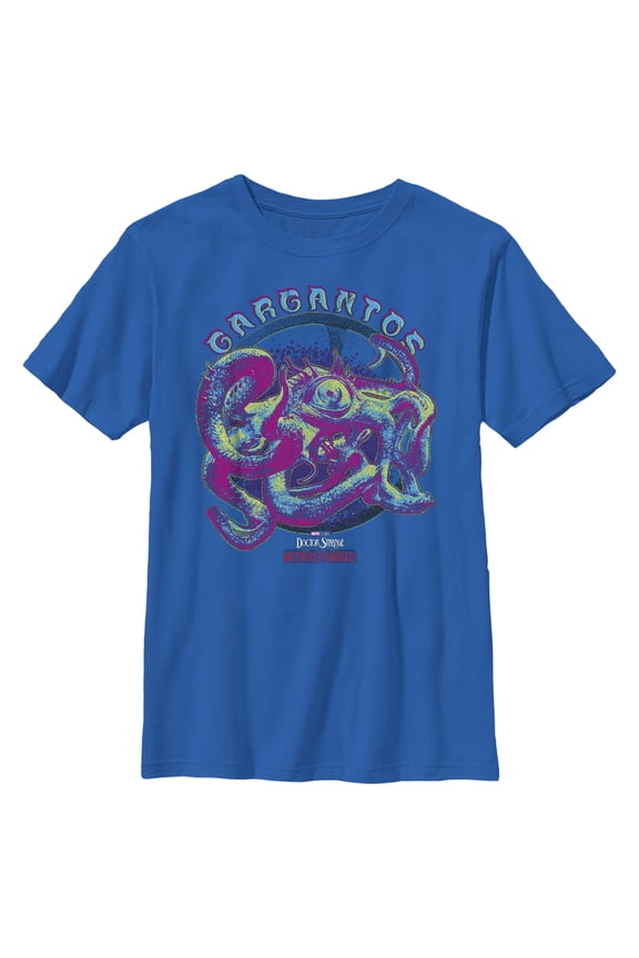 Boy's Marvel Doctor Strange in the Multiverse of Madness Neon Gargantos Graphic Tee Royal Blue X Small