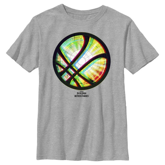 Boy's Marvel Doctor Strange in the Multiverse of Madness Neon Logo  Graphic Tee Athletic Heather X Large