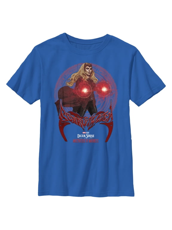Boy's Marvel Doctor Strange in the Multiverse of Madness Powerful Wanda Graphic Tee Royal Blue X Large