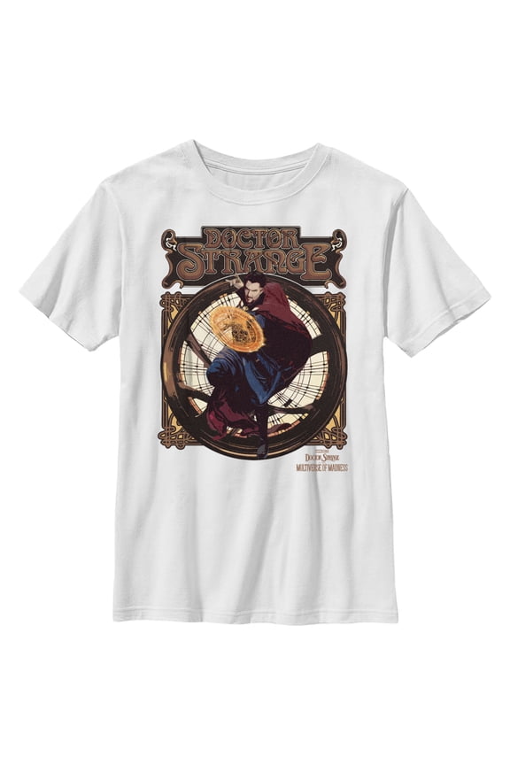Boy's Marvel Doctor Strange in the Multiverse of Madness Retro Strange Graphic Tee White Large