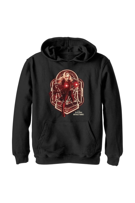 Boy's Marvel Doctor Strange in the Multiverse of Madness Wanda Maximoff Pull Over Hoodie Black Small