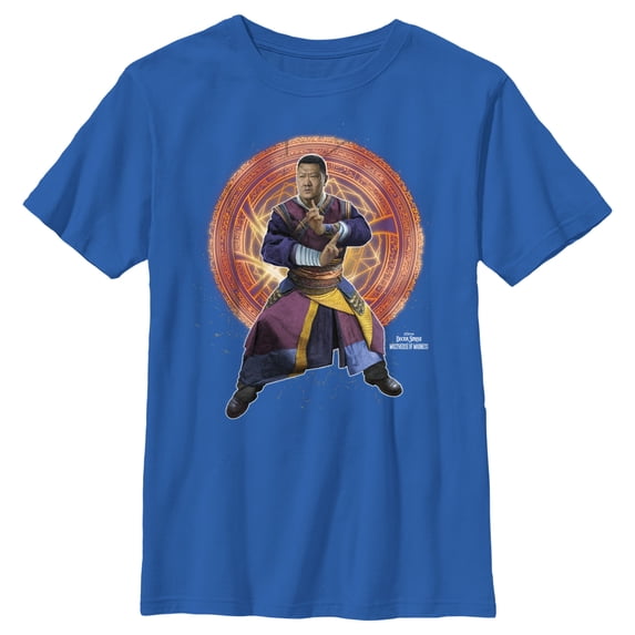 Boy's Marvel Doctor Strange in the Multiverse of Madness Wong in Action Graphic Tee Royal Blue X Large