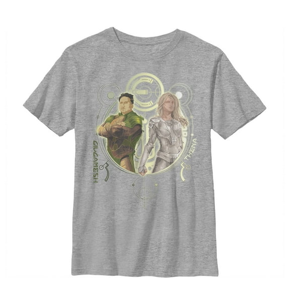 Boy's Marvel Eternals Gilgamesh and Thena Duo  Graphic Tee Athletic Heather Medium