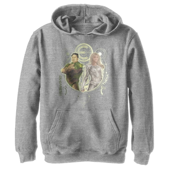 Boy's Marvel Eternals Gilgamesh and Thena Duo Pull Over Hoodie Athletic Heather X Large
