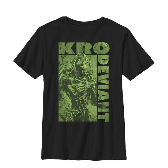 Boy's Marvel Eternals Kro Deviant Green Graphic Tee Black X Small