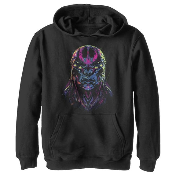 Boy's Marvel Eternals Kro Devious Face  Pull Over Hoodie Black X Large