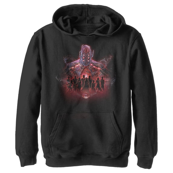 Boy's Marvel Eternals Kro Group Pull Over Hoodie Black Medium