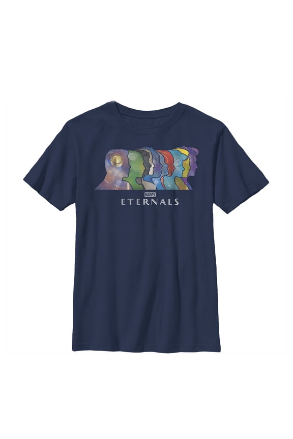 Boy's Marvel Eternals Silhouettes Graphic Tee Navy Blue Large