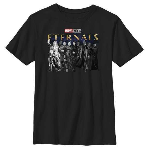 Boy's Marvel Eternals The Heroic Ten  Graphic Tee Black X Large