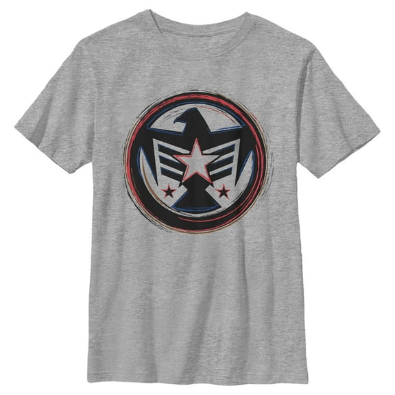 Boy's Marvel Falcon Logo  Graphic Tee Athletic Heather Large