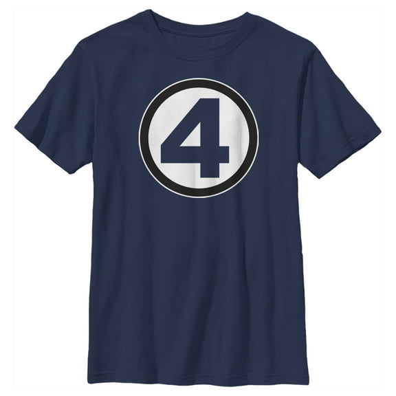 Boy's Marvel: Fantastic Four Classic Logo  Graphic Tee Navy Blue Small