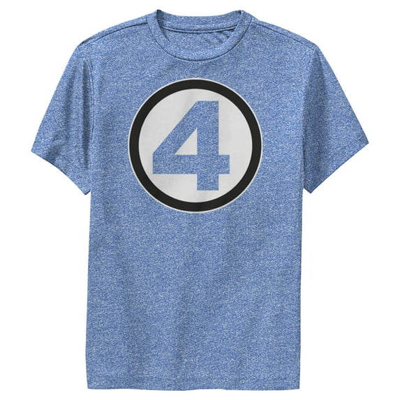 Boy's Marvel: Fantastic Four Classic Logo Performance Graphic Tee Royal Blue Heather X Large
