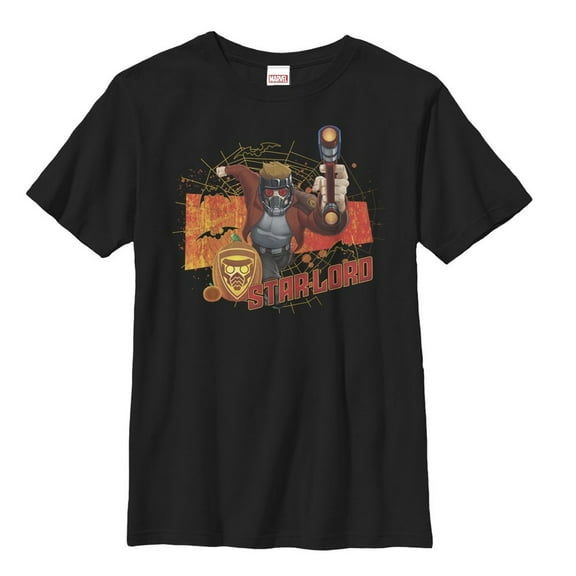 Boy's Marvel Guardians of the Galaxy Halloween Star-Lord  Graphic Tee Black Medium