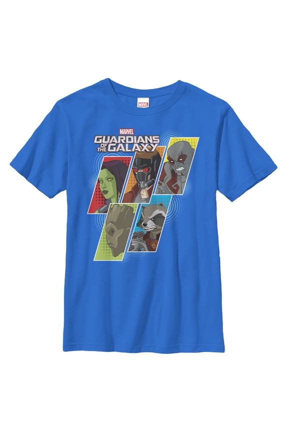 Boy's Marvel Guardians of the Galaxy Panels Graphic Tee Royal Blue Small